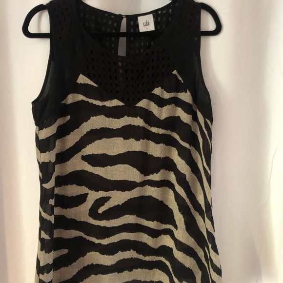 Cabi Shirt Womens Size Small Black Zebra Trivola Top Flowy Ladies Casual 5046 - Picture 2 of 5
